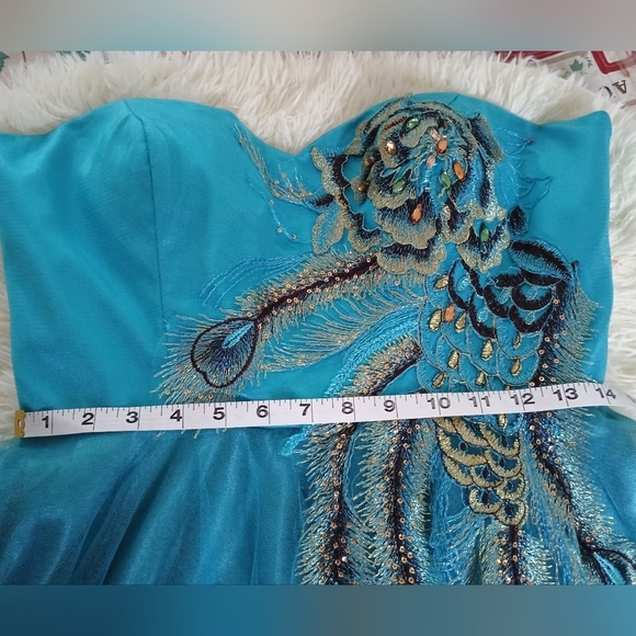 May Queen Prom&Party Peacock Dress Size 12 - Picture 11 of 13